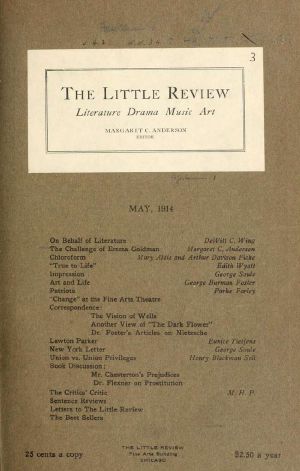 [Gutenberg 62966] • The Little Review, May 1914 (Vol. 1., No. 3)